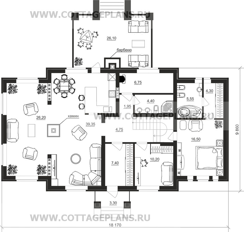 Поэтажные планы проект дома 92-49 общ. площадь 228,50 м2