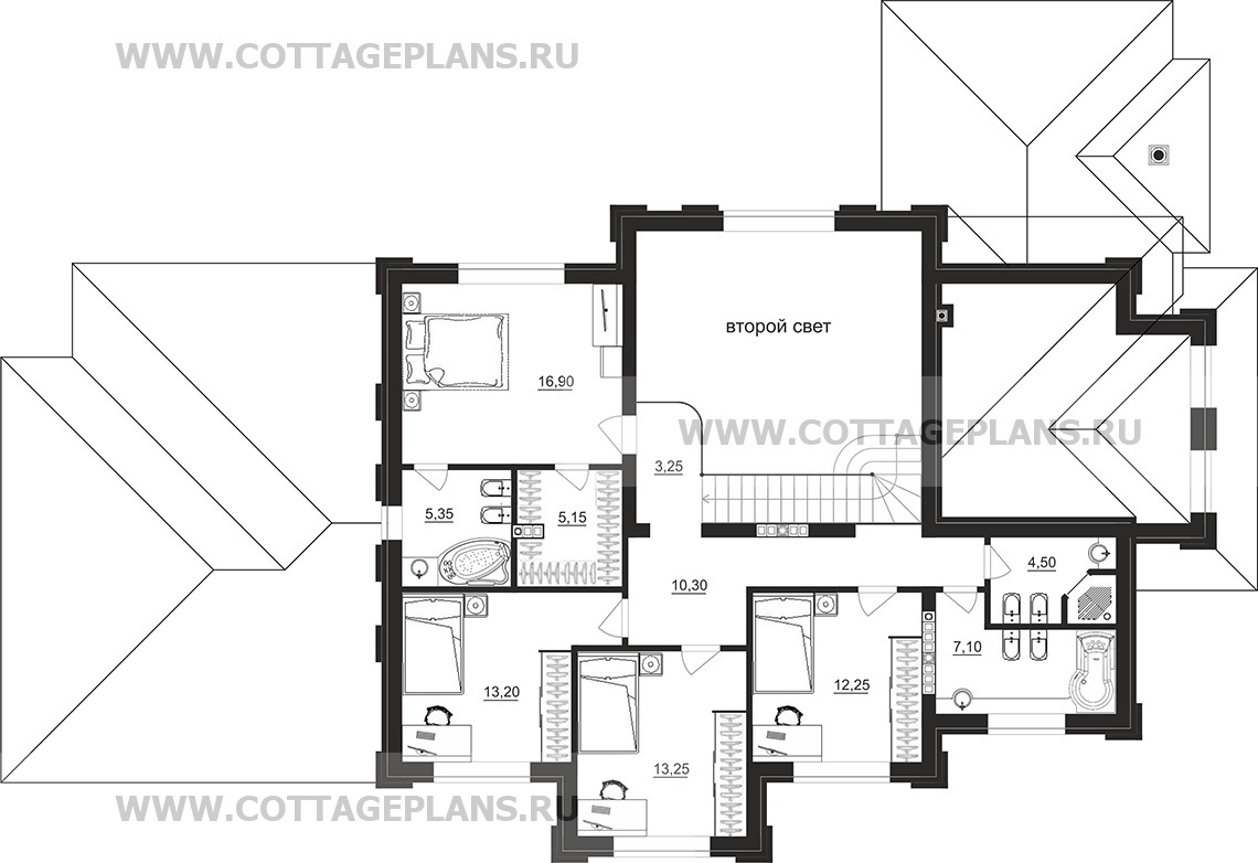 Поэтажные планы проект дома 203-78 общ. площадь 419,30 м2