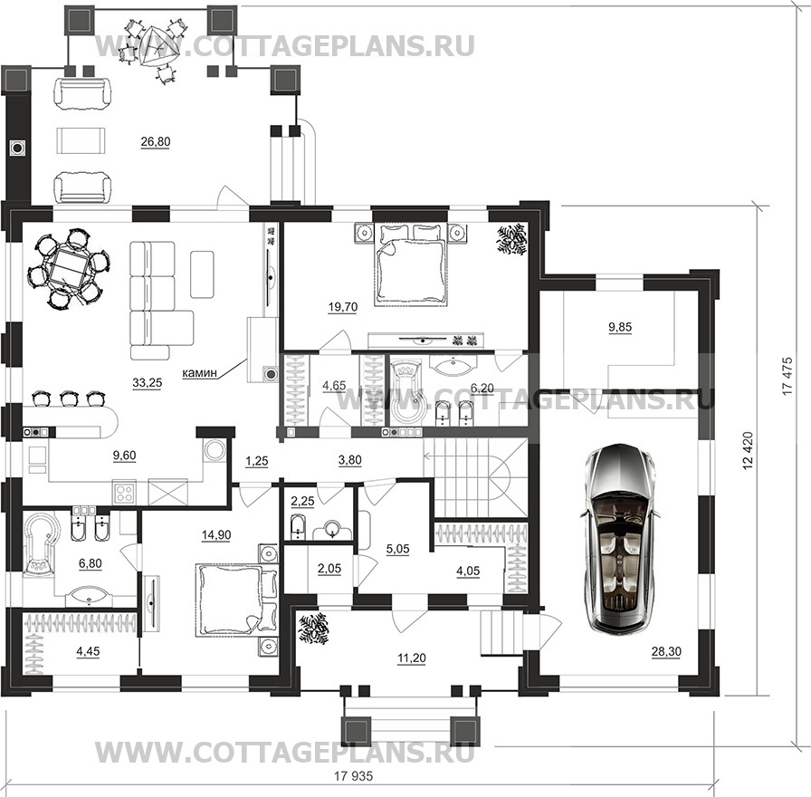 Поэтажные планы проект дома 08-71 общ. площадь 265,10 м2