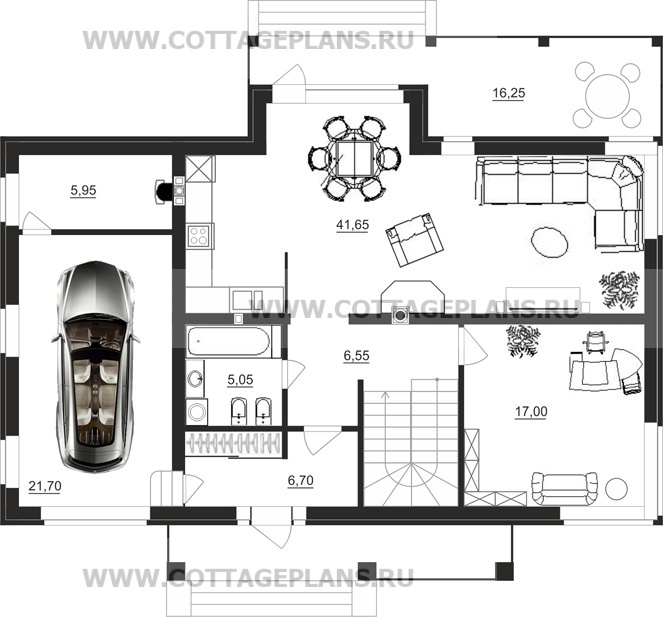 Поэтажные планы проект дома 16-77 общ. площадь 265,85 м2