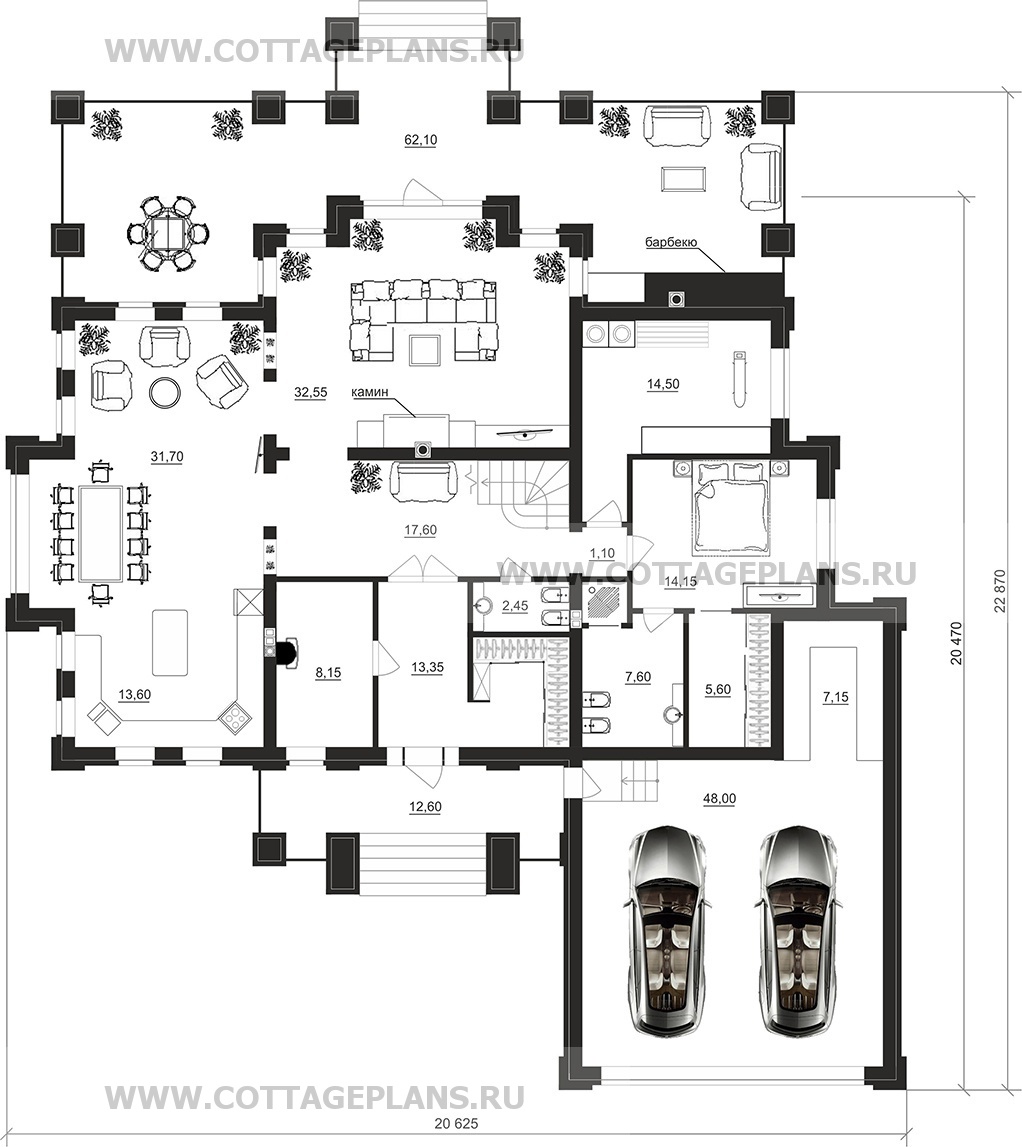 Поэтажные планы проект дома 100-31 общ. площадь 363,80 м2