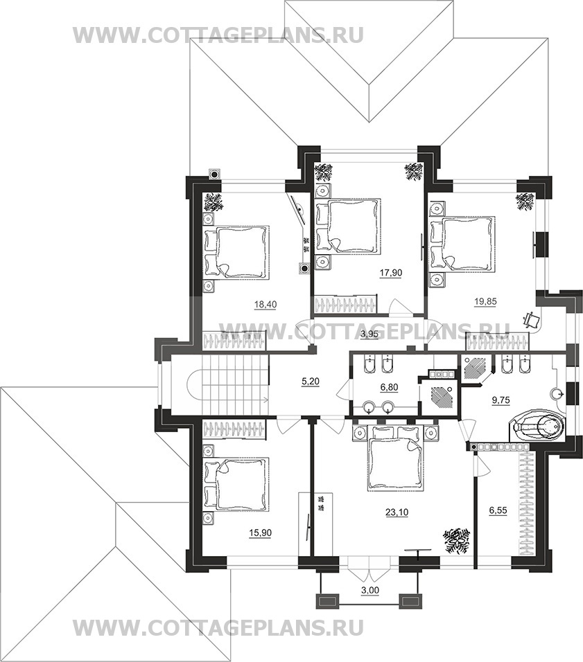 Поэтажные планы проект дома 101-92 общ. площадь 409,45 м2