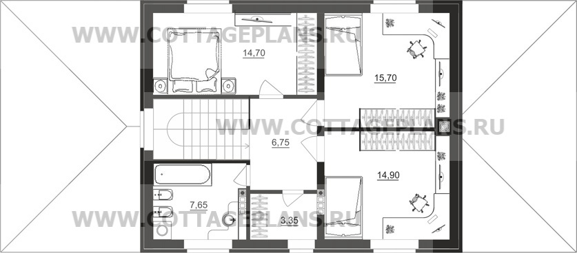 Поэтажные планы проект дома 93-45 общ. площадь 254,25 м2