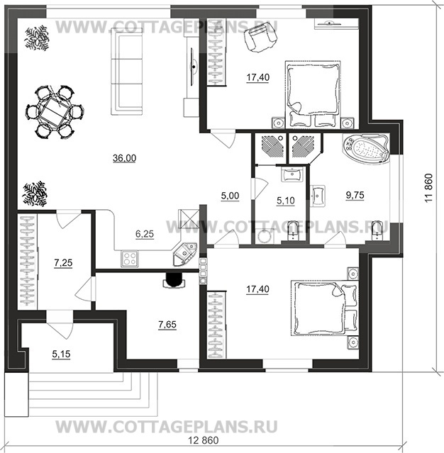 Поэтажные планы проект дома 07-91 общ. площадь 112,10 м2