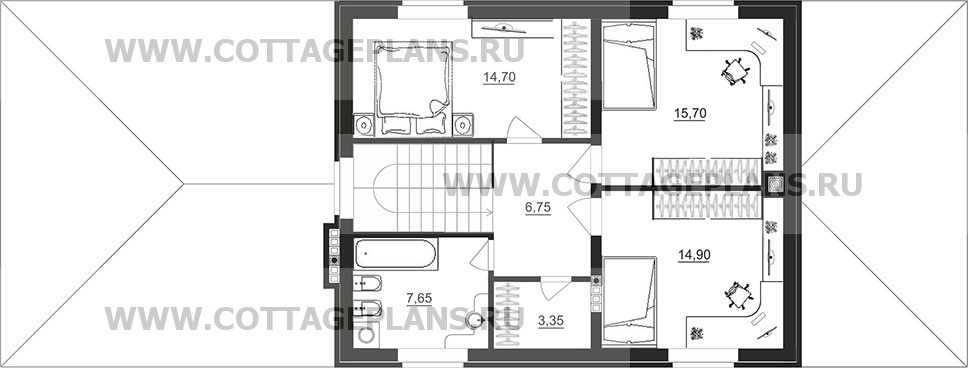 Поэтажные планы проект дома 76-31 общ. площадь 273,10 м2