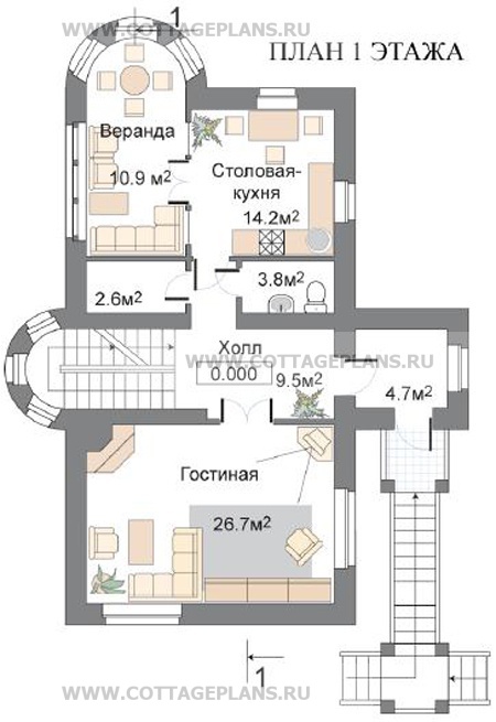 Поэтажные планы проект дома 32-13 общ. площадь 289,7м2