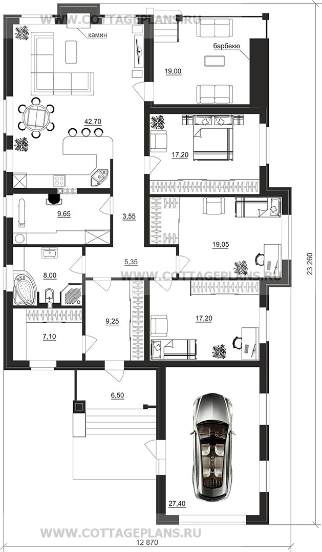 Поэтажные планы проект дома 900-29 общ. площадь 166,45 м2