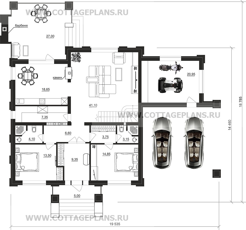 Поэтажные планы проект дома 203-97 общ. площадь 357,65 м2