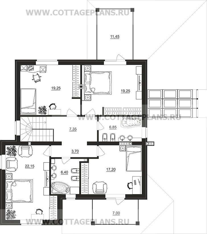 Поэтажные планы проект дома 14-75 общ. площадь 364,15 м2