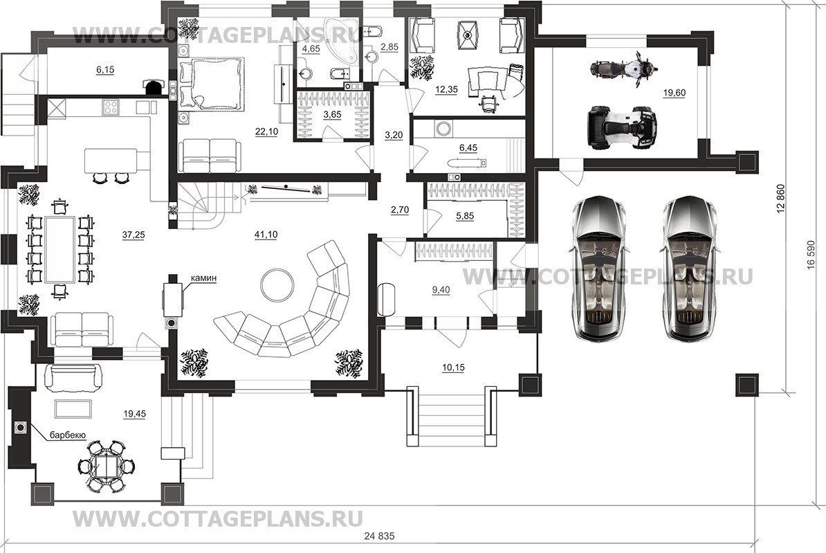 Поэтажные планы проект дома 202-43 общ. площадь 274,7 м2