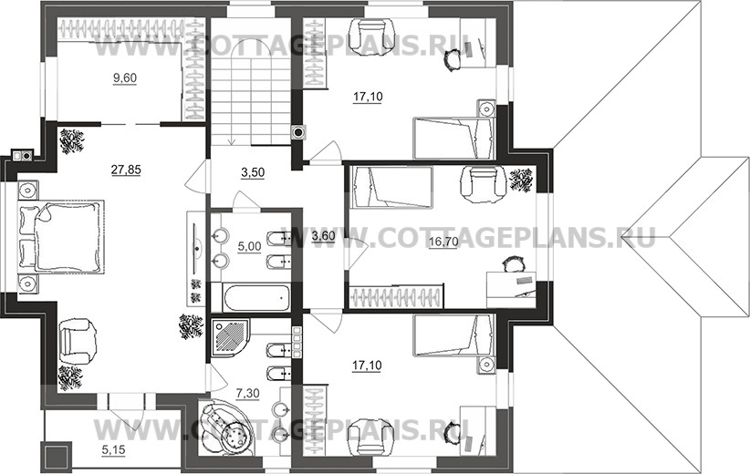 Поэтажные планы проект дома 200-49 общ. площадь 219,95 м2