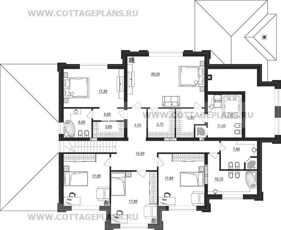 Поэтажные планы проект дома 205-01 общ. площадь 593,30 м2