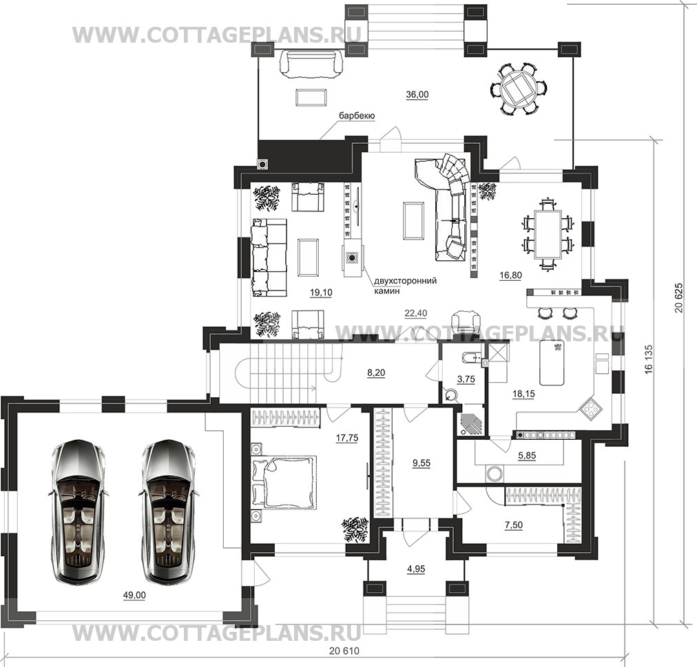 Поэтажные планы проект дома 101-95 общ. площадь 424,60 м2