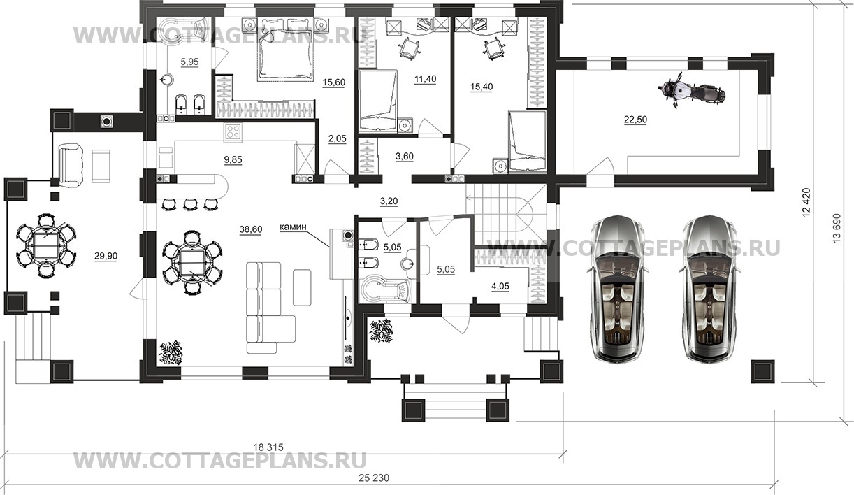Поэтажные планы проект дома 08-68 общ. площадь 256,15 м2