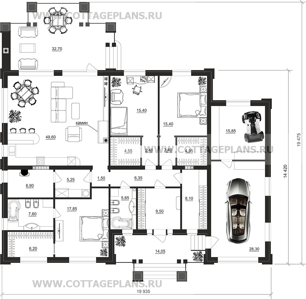 Поэтажные планы проект дома 07-73 общ. площадь 213,00 м2