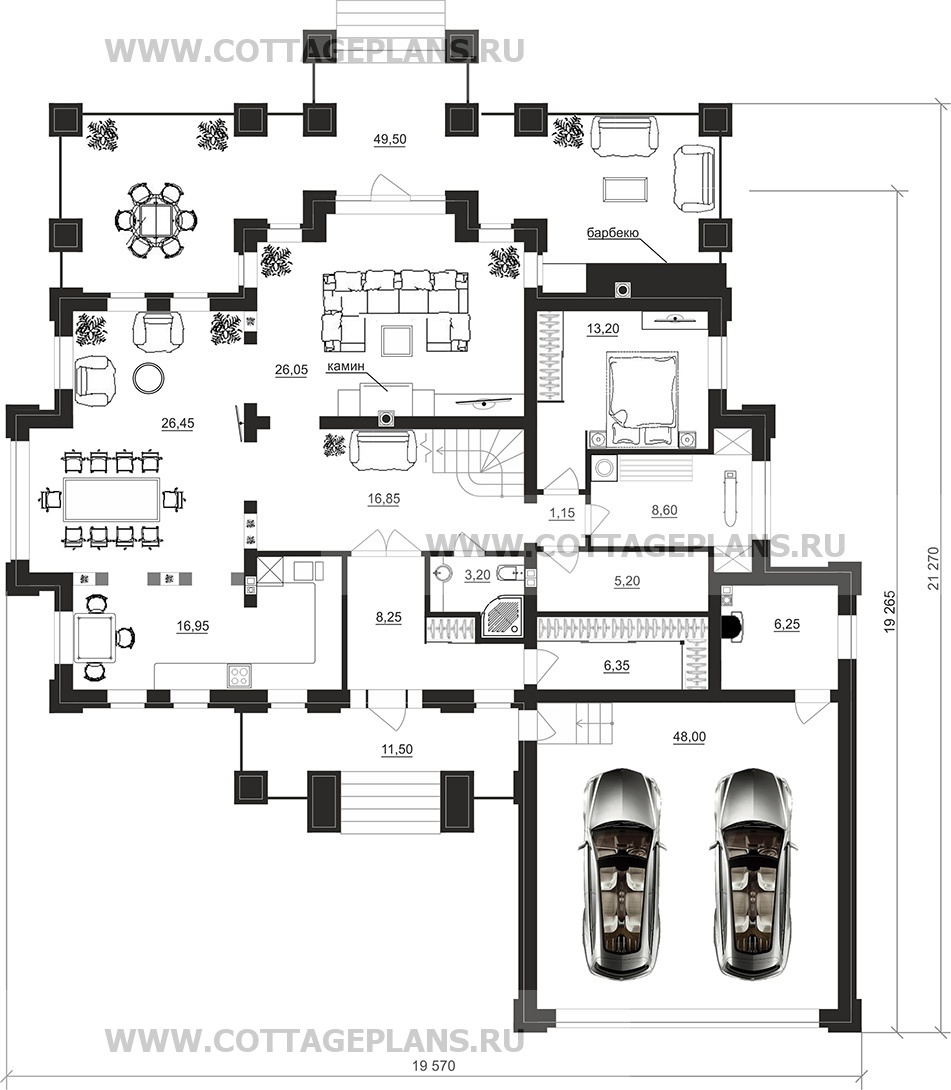 Поэтажные планы проект дома 200-27 общ. площадь 306,55 м2