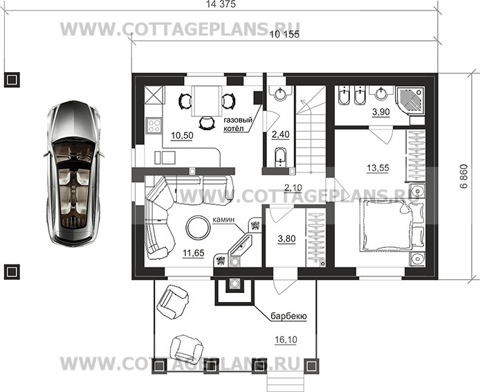 Поэтажные планы проект дома 94-02 общ. площадь 77,40 м2