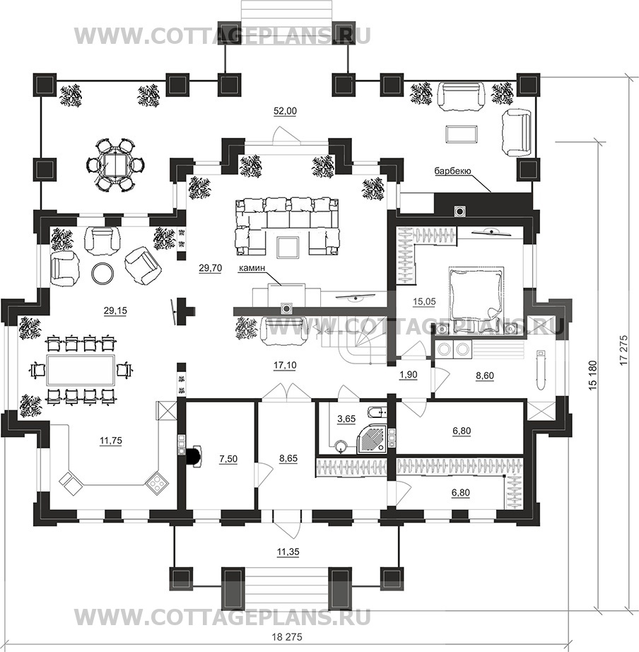 Поэтажные планы проект дома 100-28 общ. площадь 282,30 м2