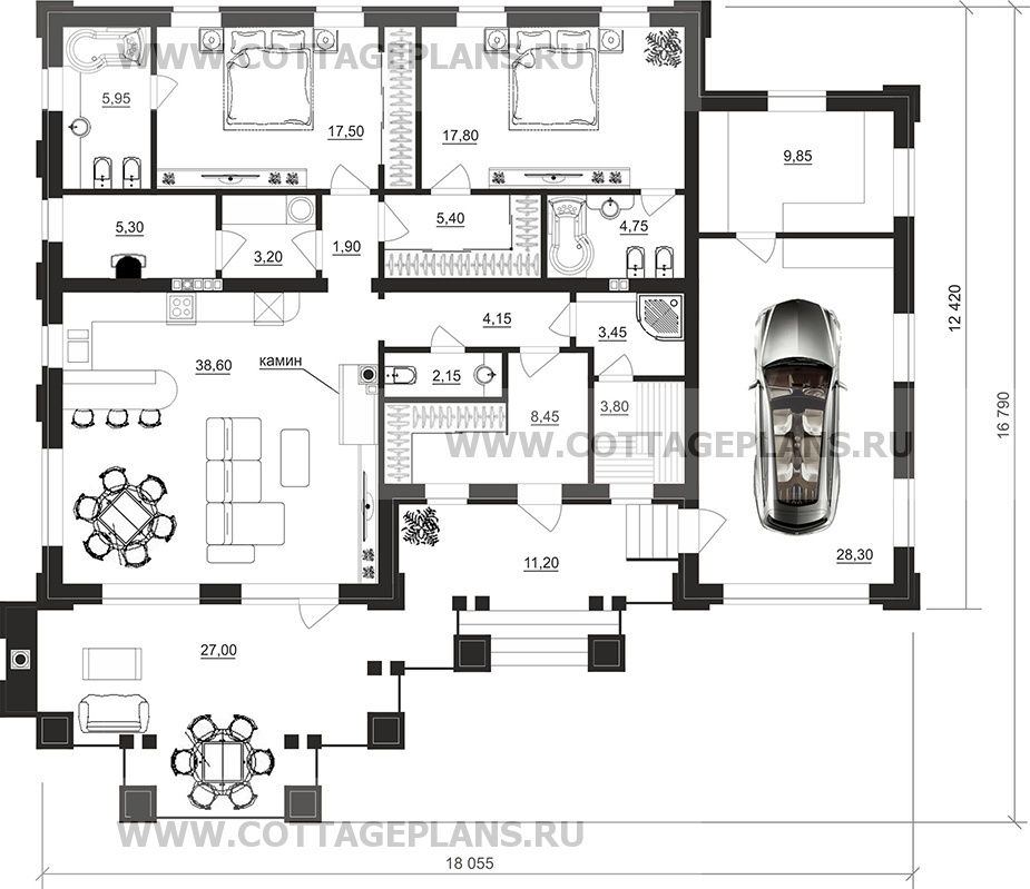 Поэтажные планы проект дома 07-86 общ. площадь 161,05 м2