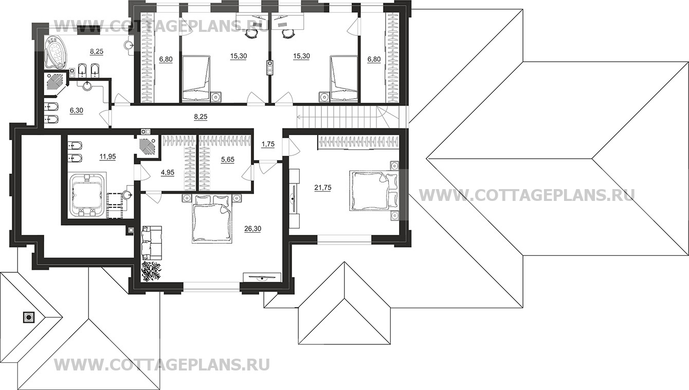 Поэтажные планы проект дома 102-67 общ. площадь 339,70 м2
