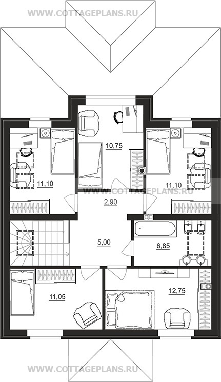 Поэтажные планы проект дома 77-82 общ. площадь 141,50 м2