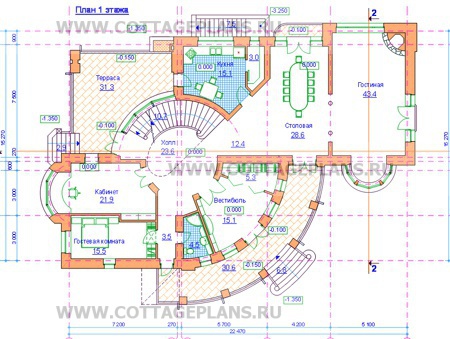 Поэтажные планы проект дома 33-11 общ. площадь 641 м2