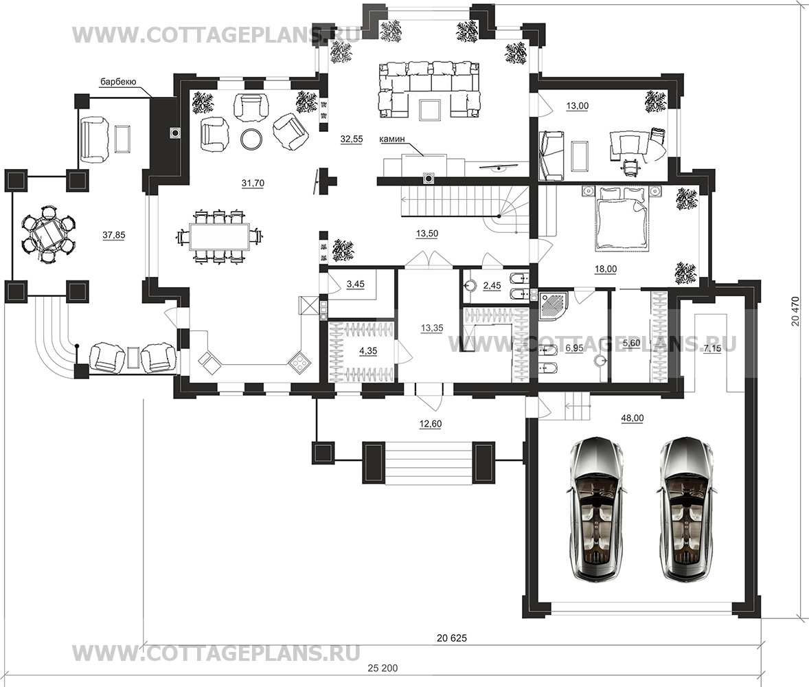 Поэтажные планы проект дома 101-37 общ. площадь 531,75 м2