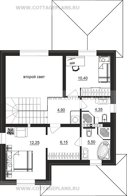 Поэтажные планы проект дома 206-62 общ. площадь 102,75м2