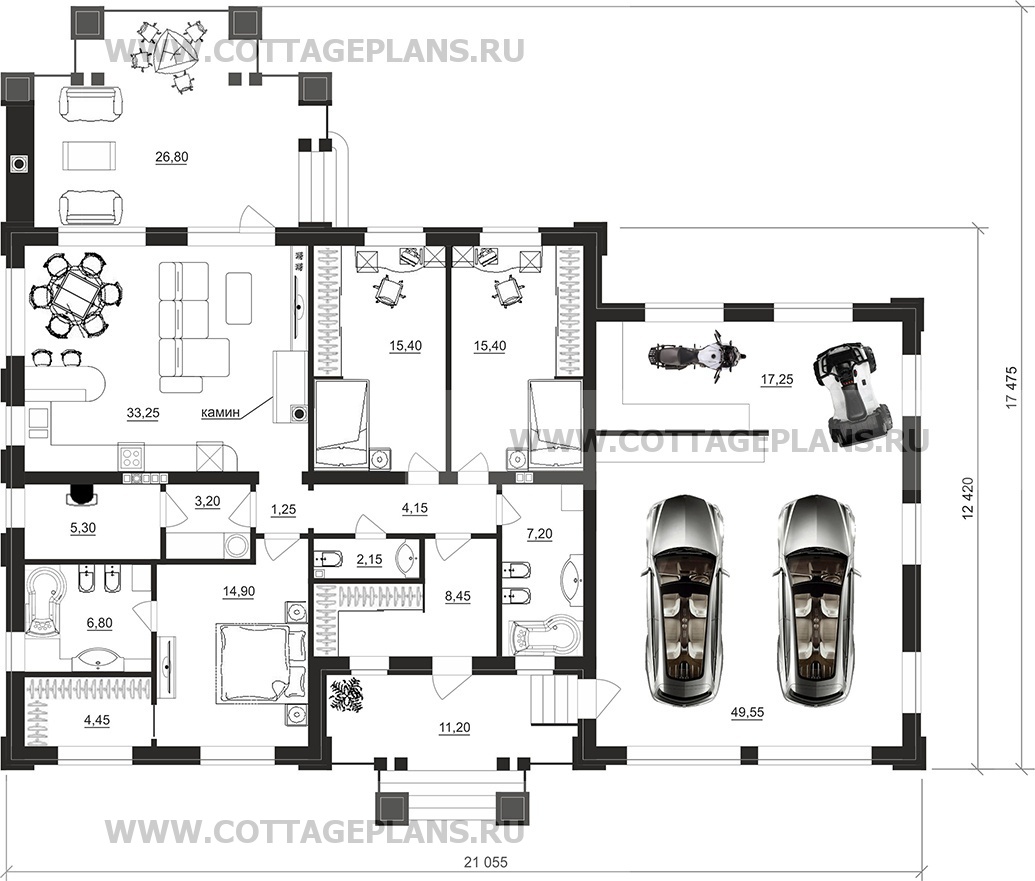 Поэтажные планы проект дома 07-74 общ. площадь 188,90 м2