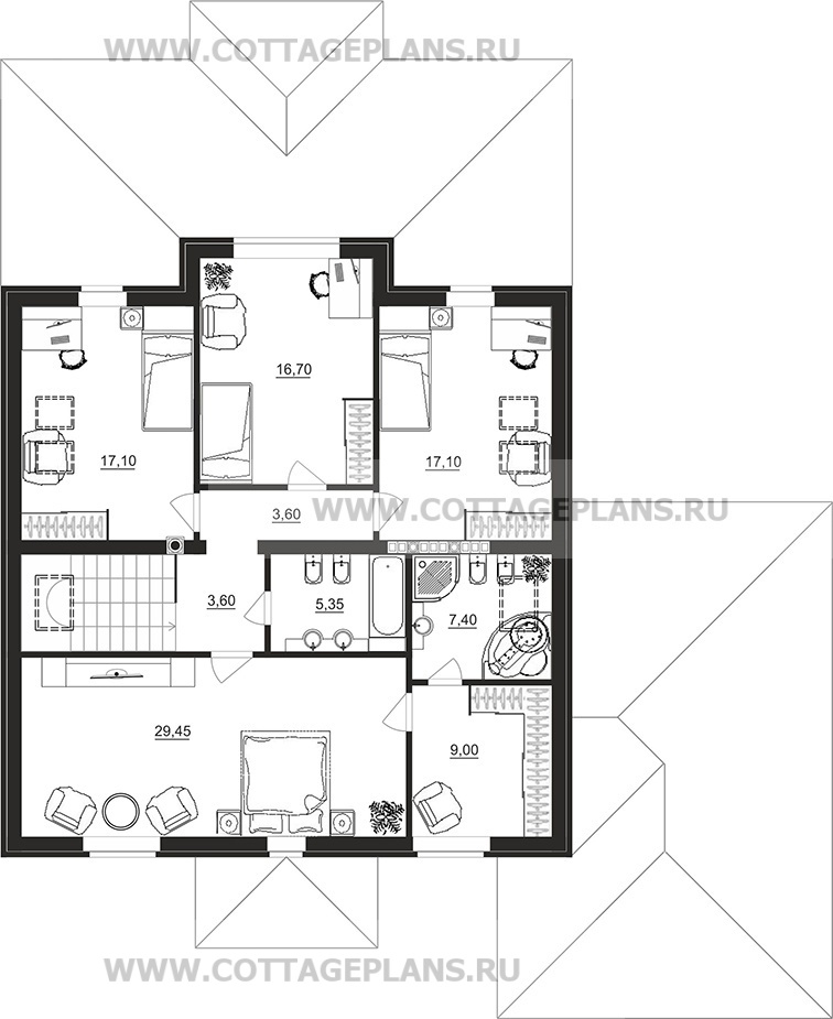 Поэтажные планы проект дома 78-87 общ. площадь 388,15 м2