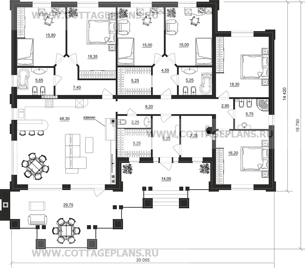 Поэтажные планы проект дома 902-50 общ. площадь 214,90 м2