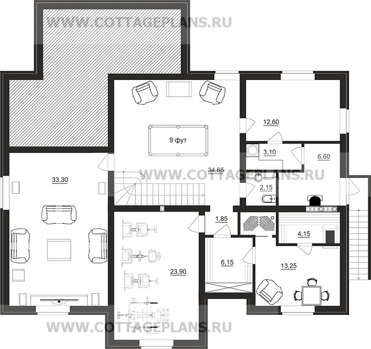 Поэтажные планы проект дома 08-18 общ. площадь 278,75 м2