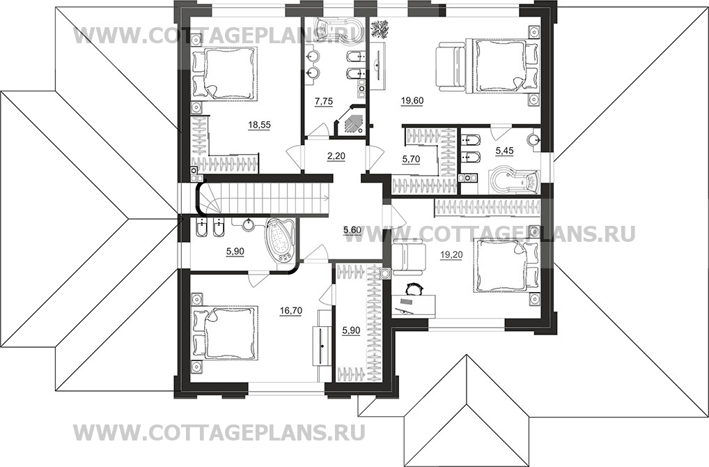 Поэтажные планы проект дома 206-01 общ. площадь 279,15 м2
