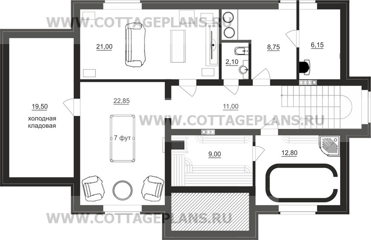 Поэтажные планы проект дома 93-62 общ. площадь 308,90 м2