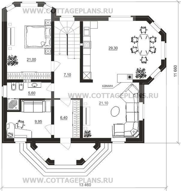 Поэтажные планы проект дома 16-65 общ. площадь 334,00 м2