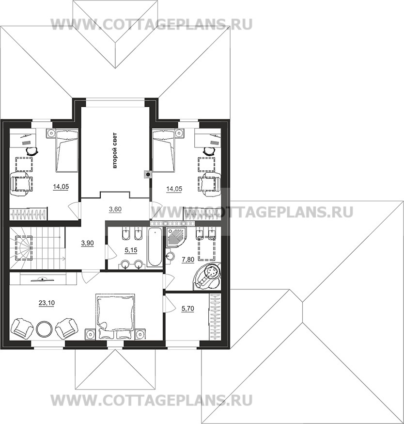 Поэтажные планы проект дома 201-12 общ. площадь 308,25 м2