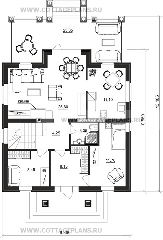 Поэтажные планы проект дома 78-27 общ. площадь 209,65 м2