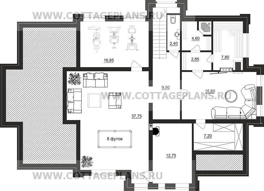 Поэтажные планы проект дома 101-80 общ. площадь 374,00 м2