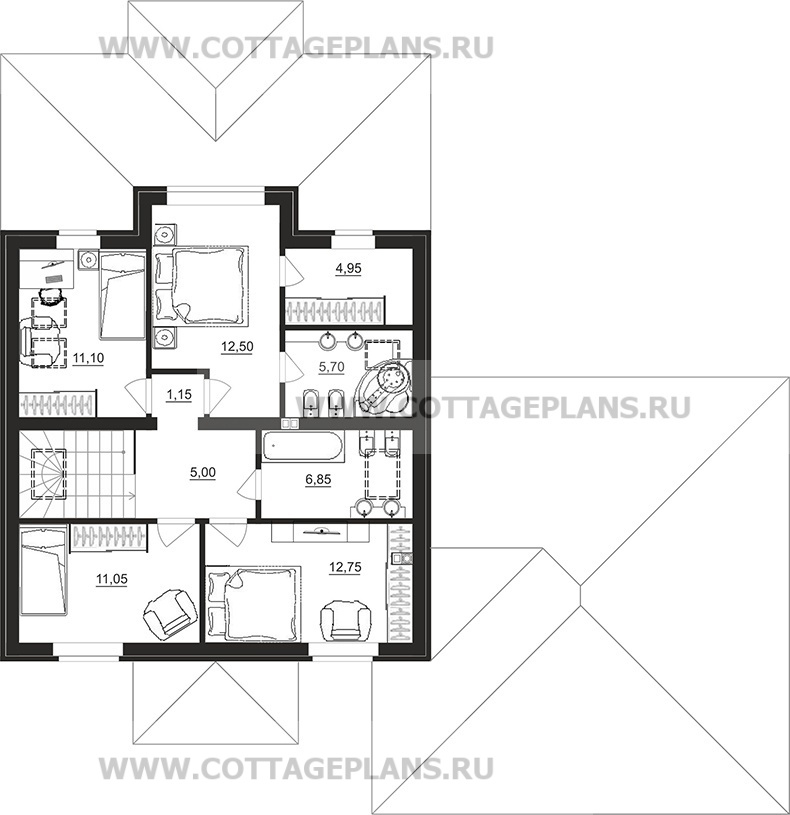 Поэтажные планы проект дома 77-91 общ. площадь 194,50 м2