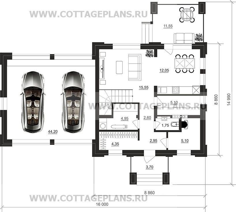 Поэтажные планы проект дома 206-60 общ. площадь 137,95м2