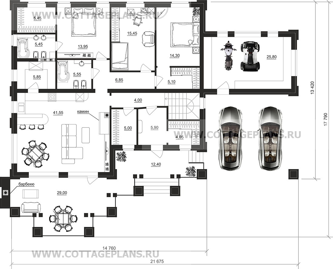 Поэтажные планы проект дома 28-60 общ. площадь 306,75 м2
