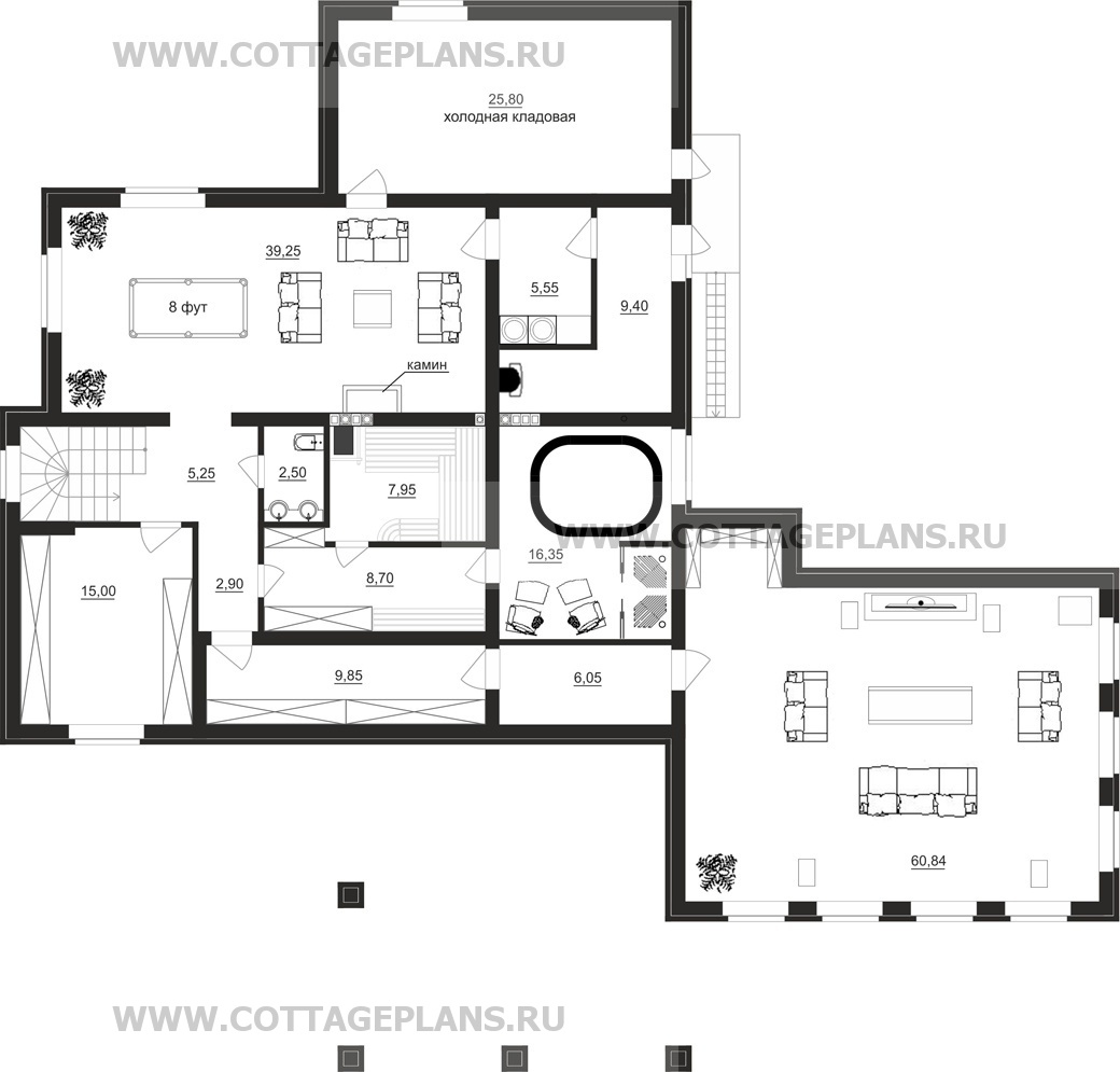 Поэтажные планы проект дома 84-66 общ. площадь 517,10 м2
