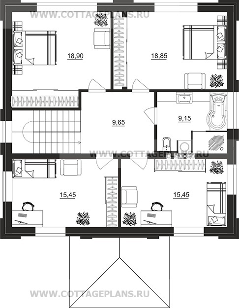 Поэтажные планы проект дома 106-35 общ. площадь 159,50 м2