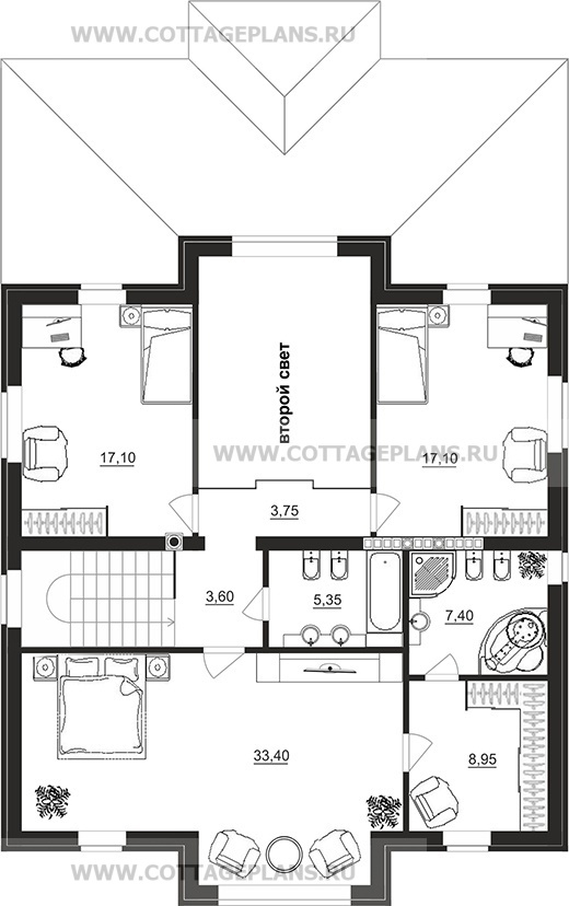 Поэтажные планы проект дома 98-29 общ. площадь 295,95 м2