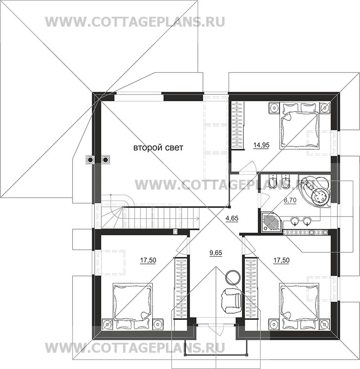 Поэтажные планы проект дома 96-70 общ. площадь 272,65 м2