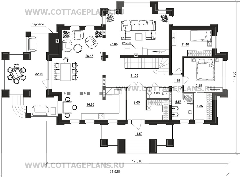 Поэтажные планы проект дома 201-32 общ. площадь 384,90 м2