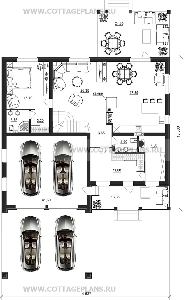Поэтажные планы проект дома 29-04 общ. площадь 245,75 м2