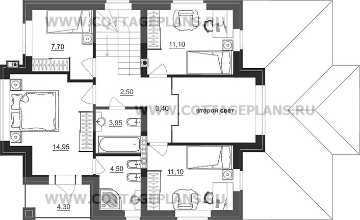 Поэтажные планы проект дома 101-50 общ. площадь 204,75 м2