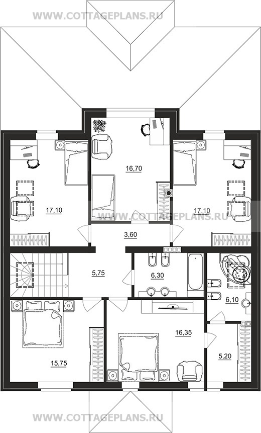 Поэтажные планы проект дома 77-84 общ. площадь 216,25 м2