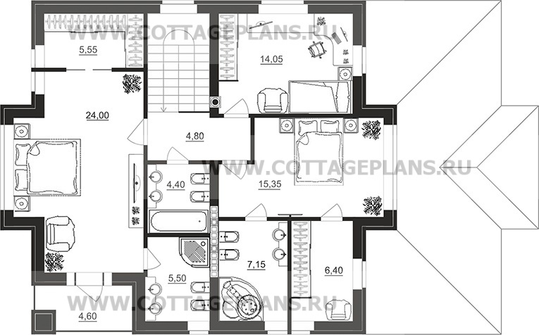 Поэтажные планы проект дома 71-80 общ. площадь 260,15 м2